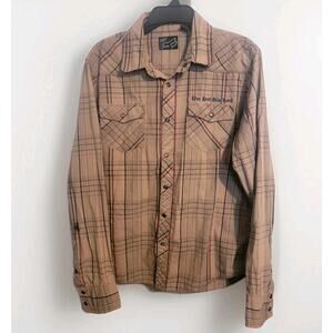 Men's Fox Racing Plaid Shirt Button Snap Long Sleeve Sz L| Y2K Motocross